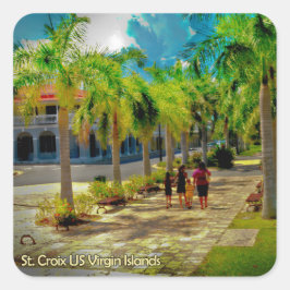 セントクロワヴァージン諸島パームツリーファミリー スクエアシール