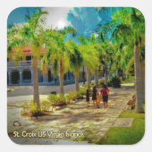 セントクロワヴァージン諸島パームツリーファミリー スクエアシール (正面)