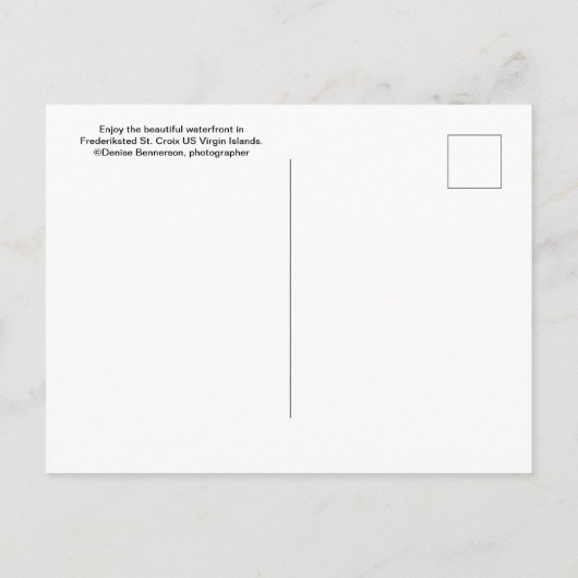 セントクロワ米ヴァージン諸島フレデリックステッド熱帯産 ポストカード (裏面)