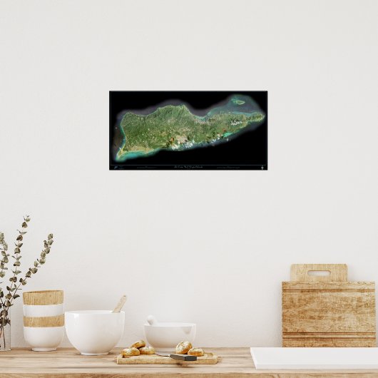 セントクロワ米ヴァージン諸島衛星ポスター ポスター (キッチン)