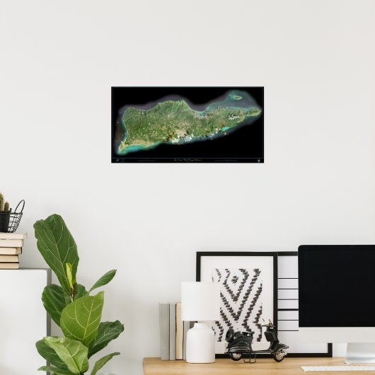 セントクロワ米ヴァージン諸島衛星ポスター ポスター (ホームオフィス)