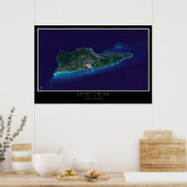 セントクロワ米ヴァージン諸島衛星地図 ポスター (キッチン)