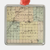 セントクロワ郡の地図 メタルオーナメント (正面)