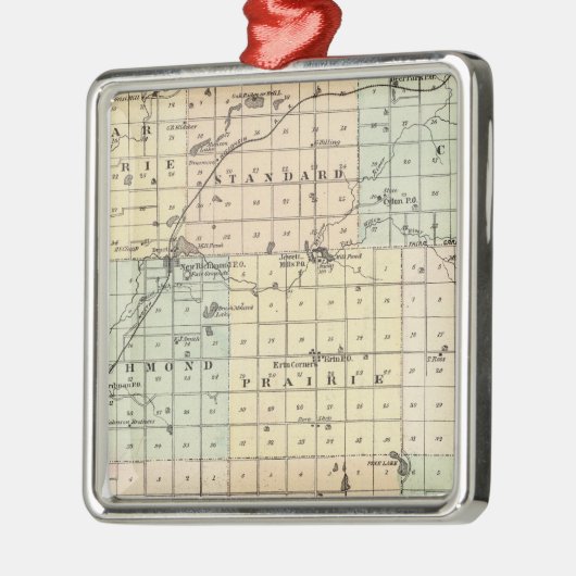 セントクロワ郡の地図 メタルオーナメント (左)