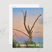 セントサイモンズアイランドガイーストビーチサンセット ポストカード (正面/裏面)