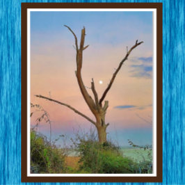 セントサイモンズアイランドジョージアビーチサンセットアンドムーン ポスター