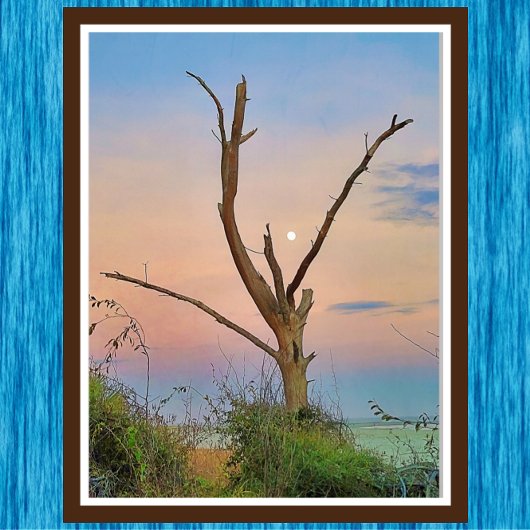 セントサイモンズアイランドジョージアビーチサンセットアンドムーン ポスター