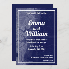 セントサイモンズアイランドジョージアヴィンテージマップ結婚の 招待状