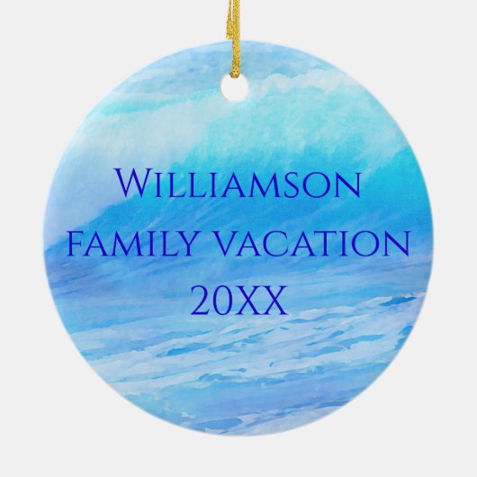 セントサイモンズ島、ジョージア・カニと海波 セラミックオーナメント (裏面)