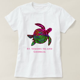 セントサイモンズ島GA海カラフル亀 Tシャツ