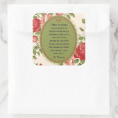 セントザリトルフラワーバラ引用文 スクエアシール (バッグ)