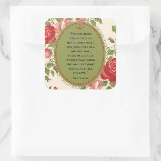 セントザリトルフラワーバラ引用文 スクエアシール (バッグ)