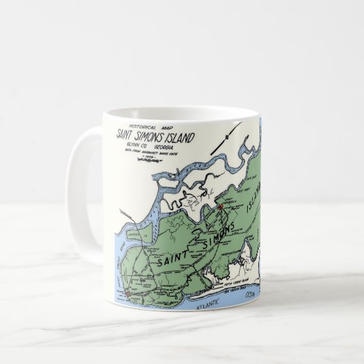 セントシモンズアイランド地図マグ コーヒーマグカップ (正面左)