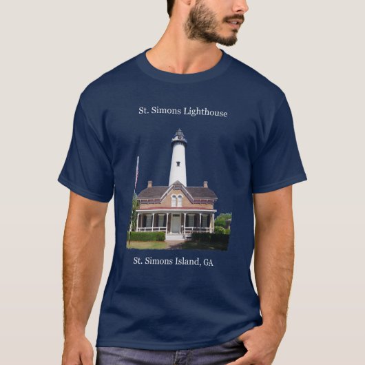 セントシモンズ灯台Tシャツ 白文字 Tシャツ (正面)