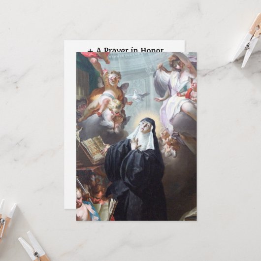 セントショラスティカ宗教修道女カトリック祈りの言葉 カード (正面/裏面インサイチュ)