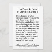 セントショラスティカ宗教修道女カトリック祈りの言葉 カード (裏面)