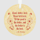 セントジェロームは(鳥)ショウジョウコウカンチョウとやる気を起こさせる引用文 オーナメント (裏面)