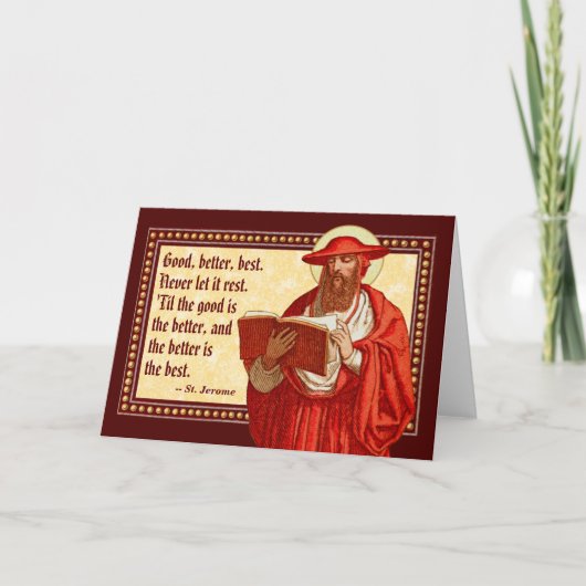 セントジェロームは（鳥）ショウジョウコウカンチョウとやる気を起こさせる引用文 カード (正面)