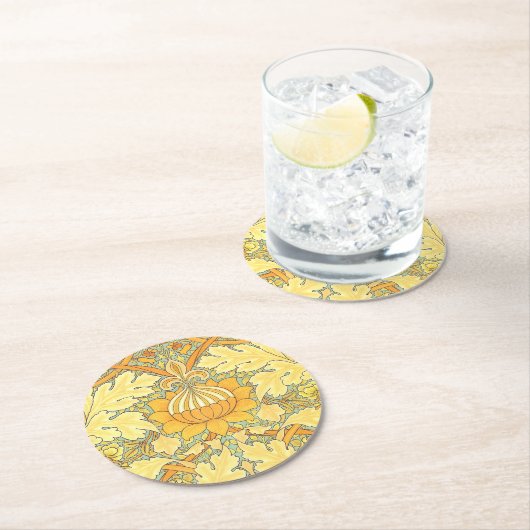 セントジェームズの場所のためのウィリアム・モリスの壁紙 ラウンドペーパーコースター (インサイチュ)