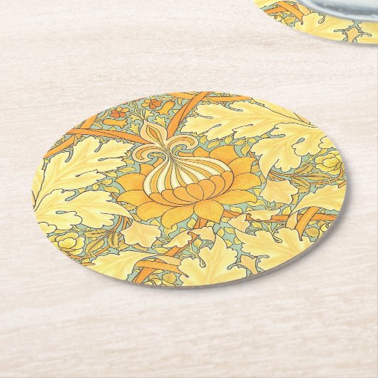 セントジェームズの場所のためのウィリアム・モリスの壁紙 ラウンドペーパーコースター (アングル)