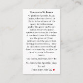 セントジェームズザ使徒ノヴェナ祈りの言葉カード コーリングカード (裏面)