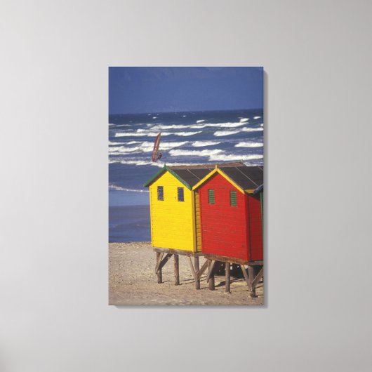 セントジェームズベイ入浴箱,ケーペタウンの近く, 3 キャンバスプリント (正面)