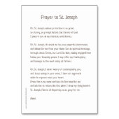 セントジョセフカトリック祈りの言葉カード テーブルナンバー (裏面)