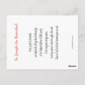 セントジョセフザベトロイズ祈りの言葉カード ポストカード (裏面)