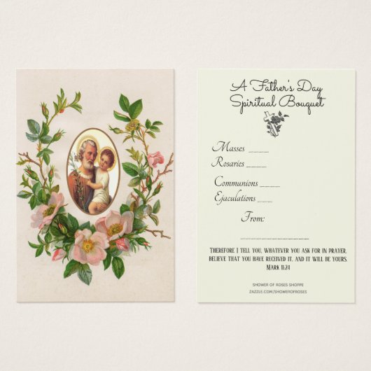 セントジョセフスピリチュアルブーケスペインのホリーカード (正面&裏面)