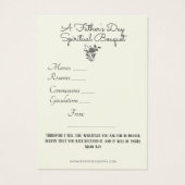 セントジョセフスピリチュアルブーケ祈りの言葉ホーリーカード (裏面)