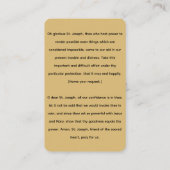 セントジョセフノヴェナ祈りの言葉カード 名刺 (裏面)