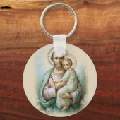 セントジョセフベビーイエズリ伝統的リー キーホルダー (正面)