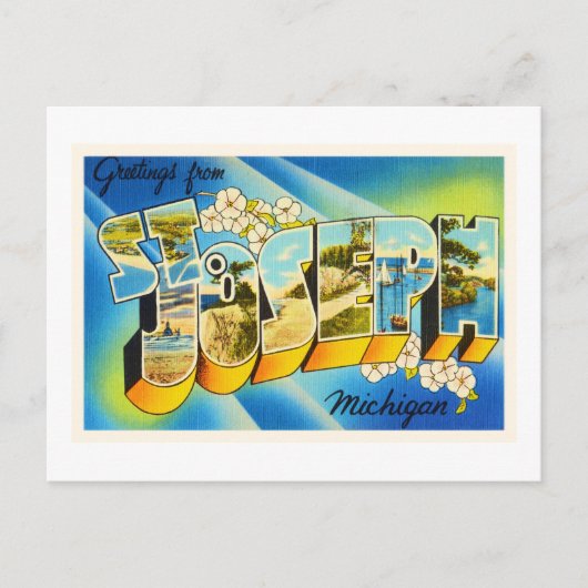 セントジョセフミシガンMIオールドヴィンテージ旅行記念品 ポストカード (正面)