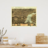 セントジョセフミズーリ1868アンティークパノラママップ ポスター (キッチン)