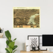 セントジョセフミズーリ1868アンティークパノラママップ ポスター (ホームオフィス)