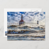 セントジョセフ灯台の嵐 早く回復してね ポストカード (正面/裏面)
