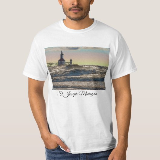 セントジョセフ灯台の絵画風Tシャツ Tシャツ (正面)
