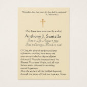 セントジョセフ葬儀悔やみや弔慰祈りの言葉聖札 (裏面)