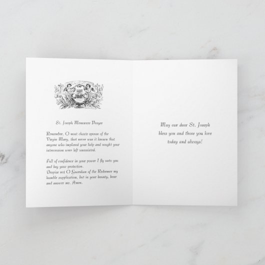 セントジョセフ&イエスフローラ宗教祈りの言葉 カード (内部)