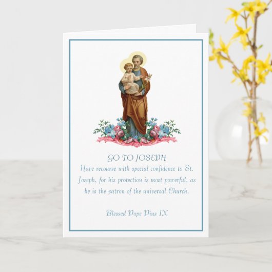 セントジョセフ&イエスフローラ宗教祈りの言葉 カード (黄色い花)