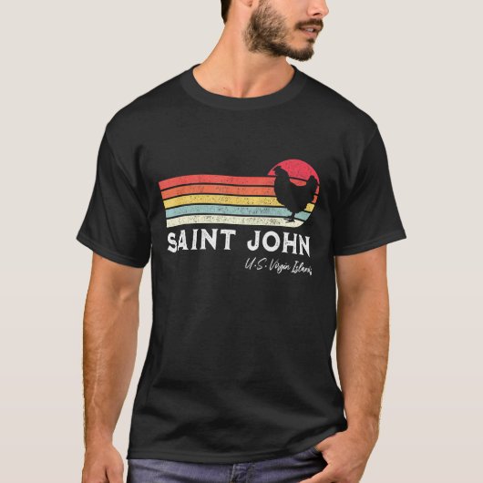 セントジョンのレトロなニワトリの土産 Tシャツ (正面)