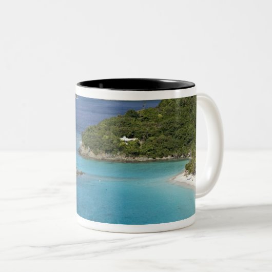 セントジョンの道路からカナール湾の景色 ツートーンマグカップ (正面右)
