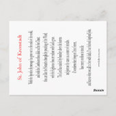 セントジョンオブクロンシュタット祈りの言葉カード ポストカード (裏面)