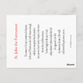 セントジョンザフォアランナー祈りの言葉カード ポストカード (裏面)