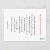 セントジョンザフォアランナー祈りの言葉カード ポストカード (裏面)