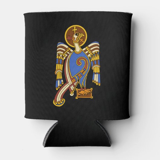 セントジョンズイーグルケルト結び目模様アイルランド中世アート 缶クーラー (正面)