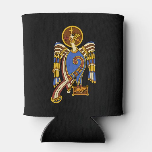 セントジョンズイーグルケルト結び目模様アイルランド中世アート 缶クーラー (裏面)