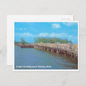 セントジョンズパスブリッジ，フロリダ州ヴィンテージ ポストカード (正面/裏面)