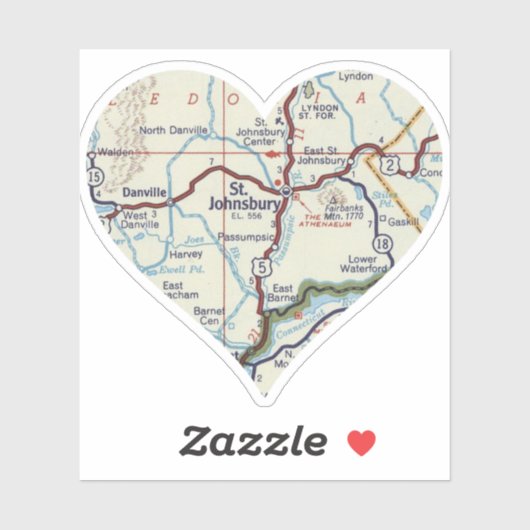 セントジョンズベリーVTレトロ地図 シール (シート)
