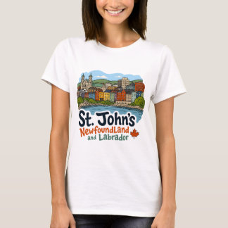 セントジョンズ・ニューファンドランドのかわいいスカイライン Tシャツ